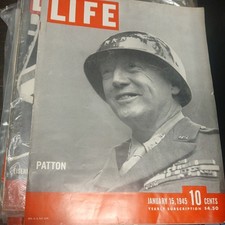LIFE Magazine Jan 15, 1945: Gen Patton VINTAGE. AUTHENTIC. Very Good Condition picture