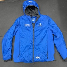 Helly Hansen Jacket Mens Medium Blue Mammoth RECCO Hooded Insulated Ski Coat picture