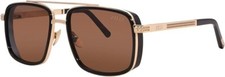 ZILLI ZI65096 C01  MEN'S TITANIUM SUNGLASSES SHINY GOLD / BROWN 58mm  New In Box picture