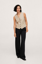 NWT MANGO MNG BLACK SIMON TAILORED TROUSERS PANTS SZ 42 US 10 picture