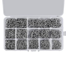 2X(1000 PCS Fishing Hooks Set High Carbon Steel Barbed FishHooks for4464 picture