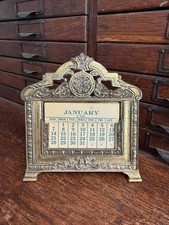 Antique Vintage Jennings Brothers Brass Perpetual Calendar - 7 Inserts JB 2571 picture