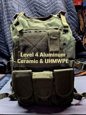  LEVEL IV BULLETPROOF PLATES CERAMIC  UHMWPE COATED PLATES WITH ASSAULT CARRIER picture
