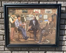 Gangster Barbershop Scarface Godfather Breaking Bad Wood Framed Picture Print picture