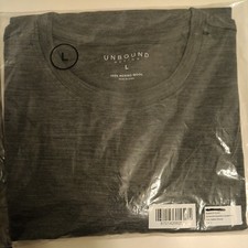 Unbound Merino Men's Merino Crew Neck T‑Shirt Heather Charcoal New Size Large picture