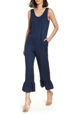 Chelsea28 Women's 157651 Sleeveless Ruffle Jumpsuit Blue Sz. Small picture