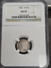 1835 U.S. 5 Cents Capped Bust Half Dime NGC AU50 AU 50 NICE picture