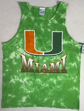 NEW 47 Miami Hurricanes GreenTie-dye Graphic Tank Top Vintage Tubular Men's XL picture