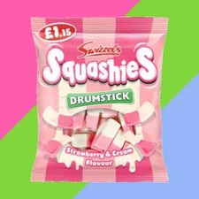 Swizzels Squashies Drumstick Strawberry & Cream 120g Foam Gummy Candy picture
