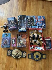 Vintage WWF Figures/ Collectables LOT JAKKS Stone Cold Mankind The Rock picture