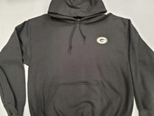 20120 Mens Majestic GREEN BAY PACKERS Pullover Hooded Hoodie SWEATSHIRT BLACK picture
