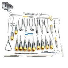 GERMAN 74 PC ORAL DENTAL SURGERY EXTRACTING ELEVATORS FORCEPS INSTRUMENT KIT SET picture