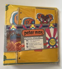 PETER MAX School Ensemble 3 Ring Binder Note Pads NOS SEALED Butterfly picture