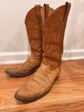 Vintage Justin 9957 Hornback Lizard Cowboy Boots Men’s 9.5B USA Western picture
