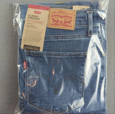 NWT Women's Levi's Classic Straight-Leg Jeans Blue Medium Wash 4M 27x30 picture