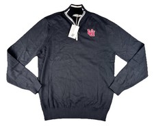NEW Collars & Co. Cotton Cashmere 1/4 Zip Sweater Utah Utes Black Size Medium picture
