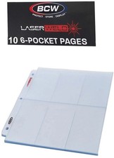 10 BCW 6-Pocket Laserweld Card Pages Sports Widevision Gameday Sheets Protector picture
