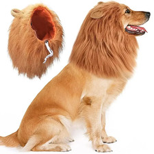 Dog Lion Mane Wig Halloween Pet Costume Funny Headwear for Medium Large Dogs picture