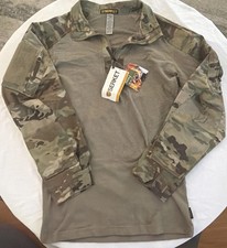 NWT Serket Combat Mens OCP Multicam 1/4 Zip Tactical Army Ripstop Camo Green picture