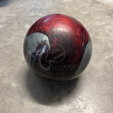 Ebonite Maxim 14 lb Bowling Ball - Single Drill Gray And Red Swirl | READ picture