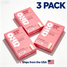 3pc URO Acid Boric - Odor, Assistance Acid & Aloe For Vaginal Vaginal 12 Ct picture