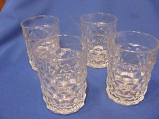 ELEGANT GLASS AMERICAN FOSTORIA CRYSTAL TABLE TUMBLER REG. GLASSES 4 PCS picture