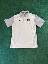 Nike Georgia Bulldogs Dri-FIT Polo Size L Gray White picture