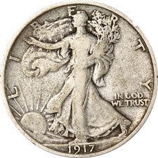 1917-S Reverse Walking Liberty Half picture