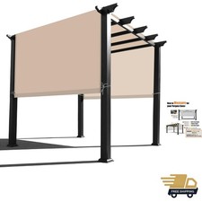 Elegant 20' L x 10' W Waterproof Pergola Cover – Stylish Sun & Rain Protection picture