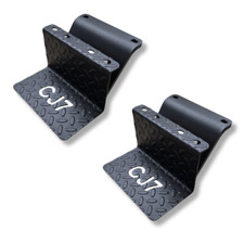 CJ5 Side Steps Compatible with Jeep © CJ Vehicles (Pair) - CJ7 Cutout - Black picture
