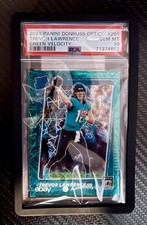 2021 Panini Donruss Optic Trevor Lawrence Green Velocity 201 Rated Rookie PSA 10 picture