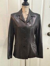 Vintage John Carlisle Women’s Buttery Soft Black Leather Jacket -S picture
