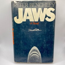 Jaws A Novel by Peter Benchley Hardcover 1974 Edition Early Print W Dust Jacket picture