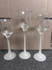 VTG PartyLite Iced Crystal Trio Candle Holders Set 3 Frosted Glass Votive P9248 picture