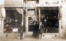 RPPC International Hat Mfg. Co. Hat Factory Storefront Real Photo Postcard picture
