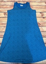 Columbia Omni-Wick Women's L Blue Geometric Crew Neck Sports Dress picture