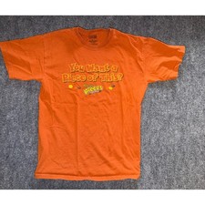 Vintage 2007 Reeses Pieces Graphic Tee Orange Y2K Hershey Shirt Large picture