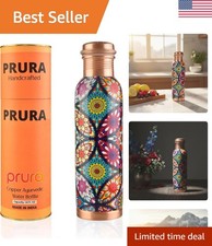 Elegant 950ml Copper Water Bottle - Leak-Proof Ayurveda Drinkware for Outdoors picture