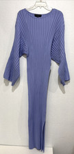 Eloquii Light Blue Purple Ribbed Kimono Sleeve Stretchy Sweater Maxi Dress 18/20 picture