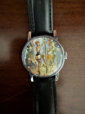 Vintage Pobeda ZIM Has a Hand Painted Custom Girl with Lume. picture