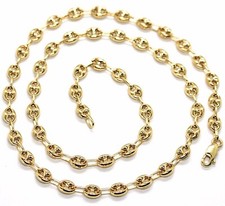 MASSIVE 18K YELLOW GOLD BIG MARINER CHAIN 5 MM, 23.6 INCHES, ITALY MADE NECKLACE picture