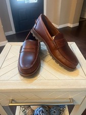 SEBAGO Vershire Penny Loafer Men's Size 10.5 M Brown Oiled Waxy Leather New picture