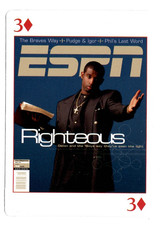 RARE Deion Sanders Righteous 1998 ESPN Magazine Employee Playing Card 3 Diamonds picture