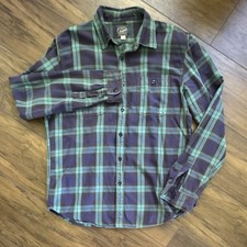 VTG J. Crew New York Men's L Blue Green Plaid Button Up 100% Cotton Sportsman picture