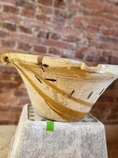 French 19th Century terracotta Gresalle Tian bowl W56cmH23cm (old staple repair) picture