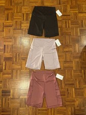 3 PAIR LULULEMON SHORTS WITH SIDE POCKETS ORIGINAL DESIGN WOMENS SIZE L picture