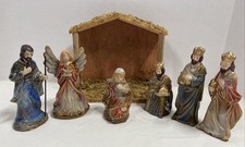 Nativity Set Greenbrier International Porcelain Vintage 7 Pieces Christmas A1 picture