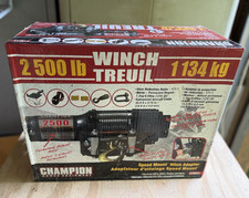 Champion 2500 lb 12V DC Utility Winch w/ Speed Mount Hitch Adapter picture