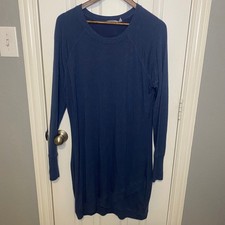 Athleta Criss Cross Dress Large Tall Blue Modal Raglan Long Sleeve Sweatshirt picture