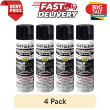 (4 Pk) Rust Oleum Rubberized Undercoating Spray Black Automotive Protective 15oz picture